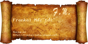 Frenkel Máté névjegykártya