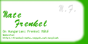 mate frenkel business card