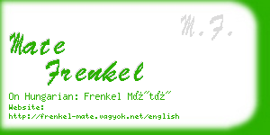 mate frenkel business card